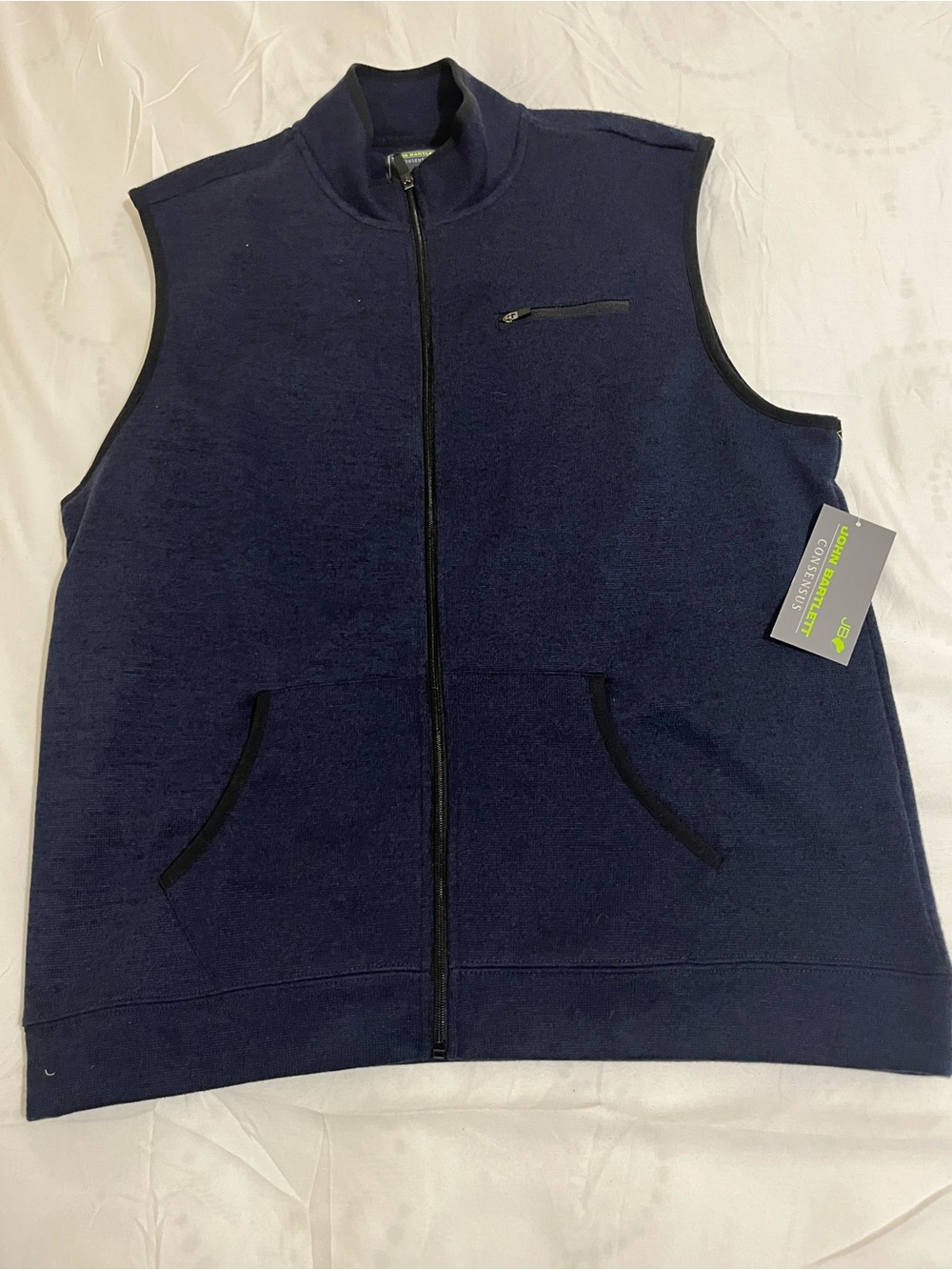 John Bartlett Consensus Navy Ribbed Knit Top Men’s Size Large New with Tags